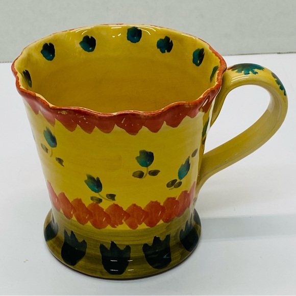 Neiman Marcus Pottery Oversized Mug/Coffee Cup Floral Made Italy French Country - Picture 3 of 11